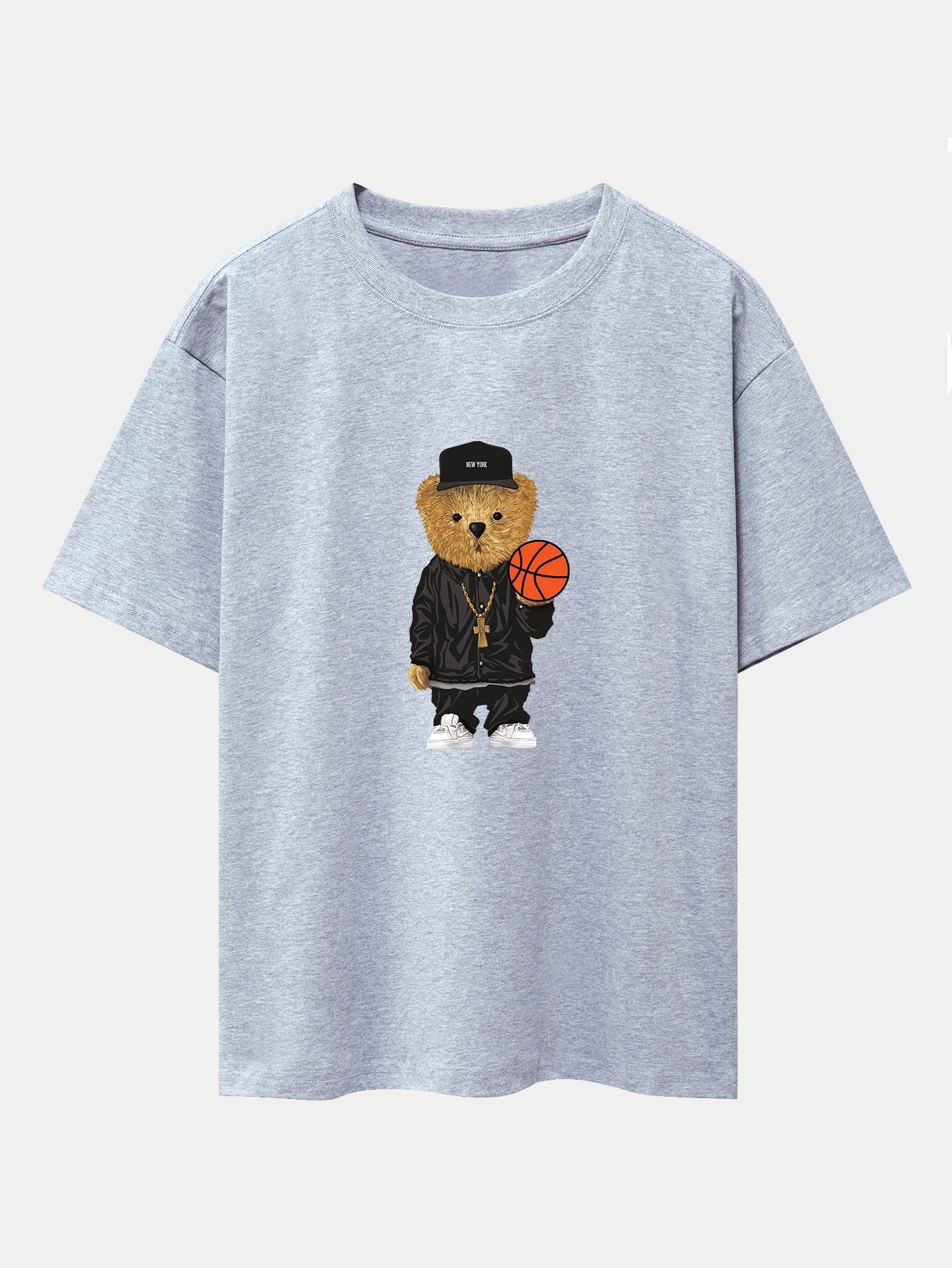 Sebastián® | Basketball Bear Print Drop Shoulder Oversize T-Shirt