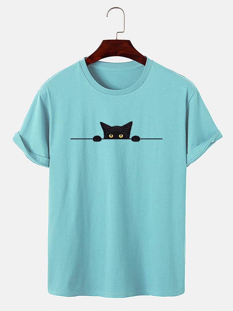 Zenón® | Black Cat Print T-Shirt