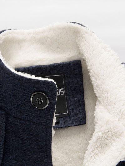 Mateo | Teddy Lined Funnel Neck Wool Look Coat