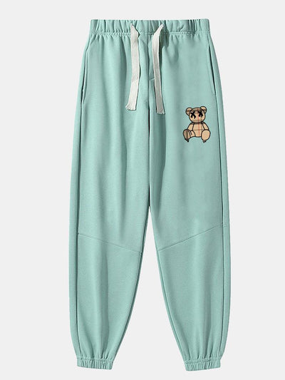 Baldovino® | Plaid Pattern Dissolving Bear Print Cotton Blend Jogger Pants