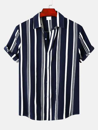 Arthus® | Stripe Print Button Up Shirt