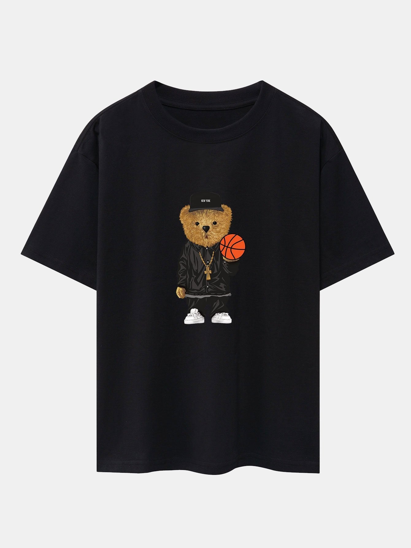 Sebastián® | Basketball Bear Print Drop Shoulder Oversize T-Shirt