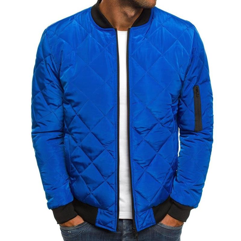 Men's Padded Stand Collar Solid Color Thermal Padded Jacket