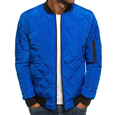 Men's Padded Stand Collar Solid Color Thermal Padded Jacket