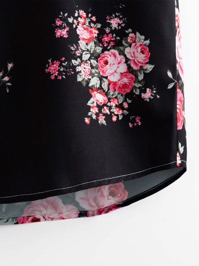 Warren® | Two Tone Rose Print Button Up Shirt