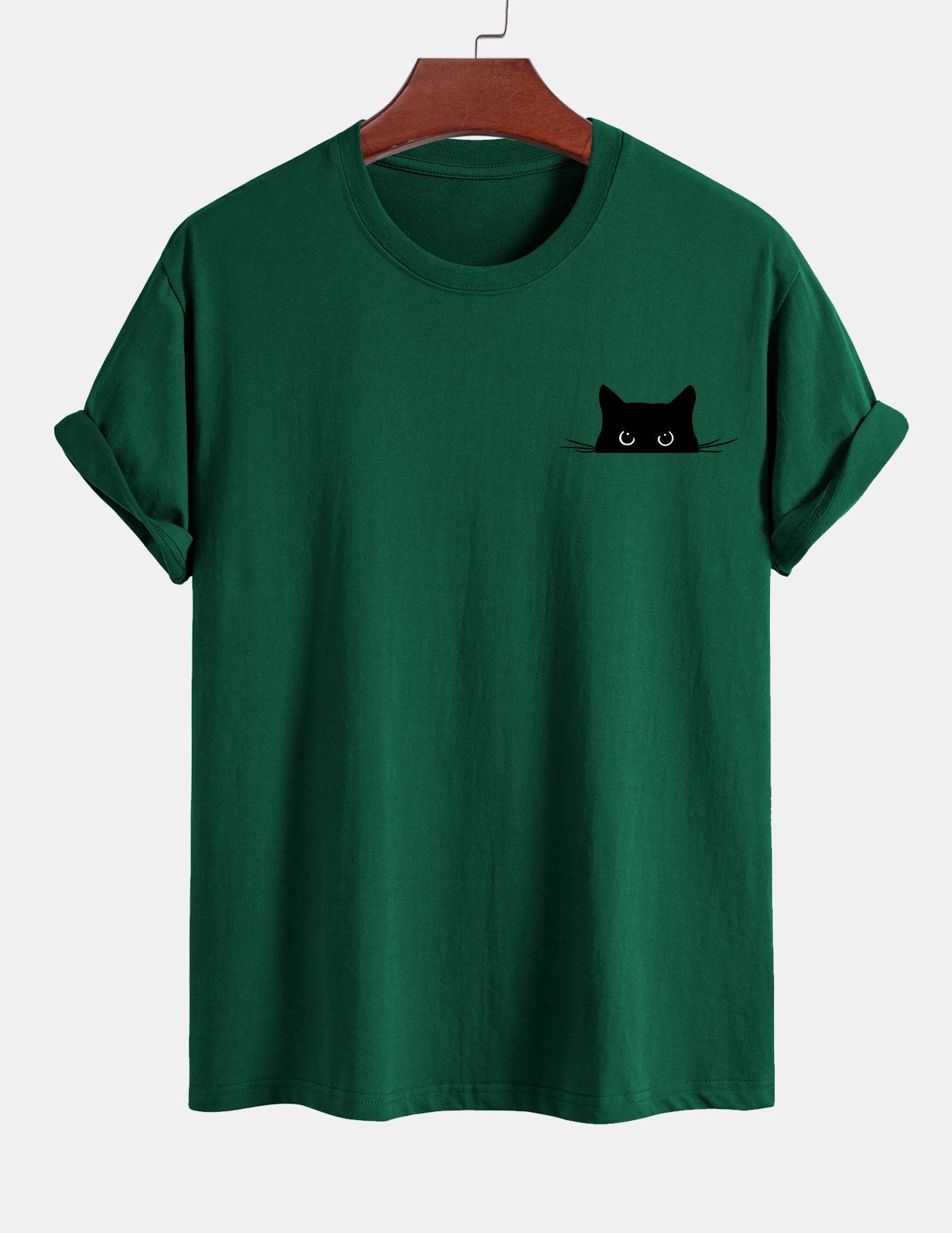 Ariel® | Black Cat Print Cotton T-Shirt