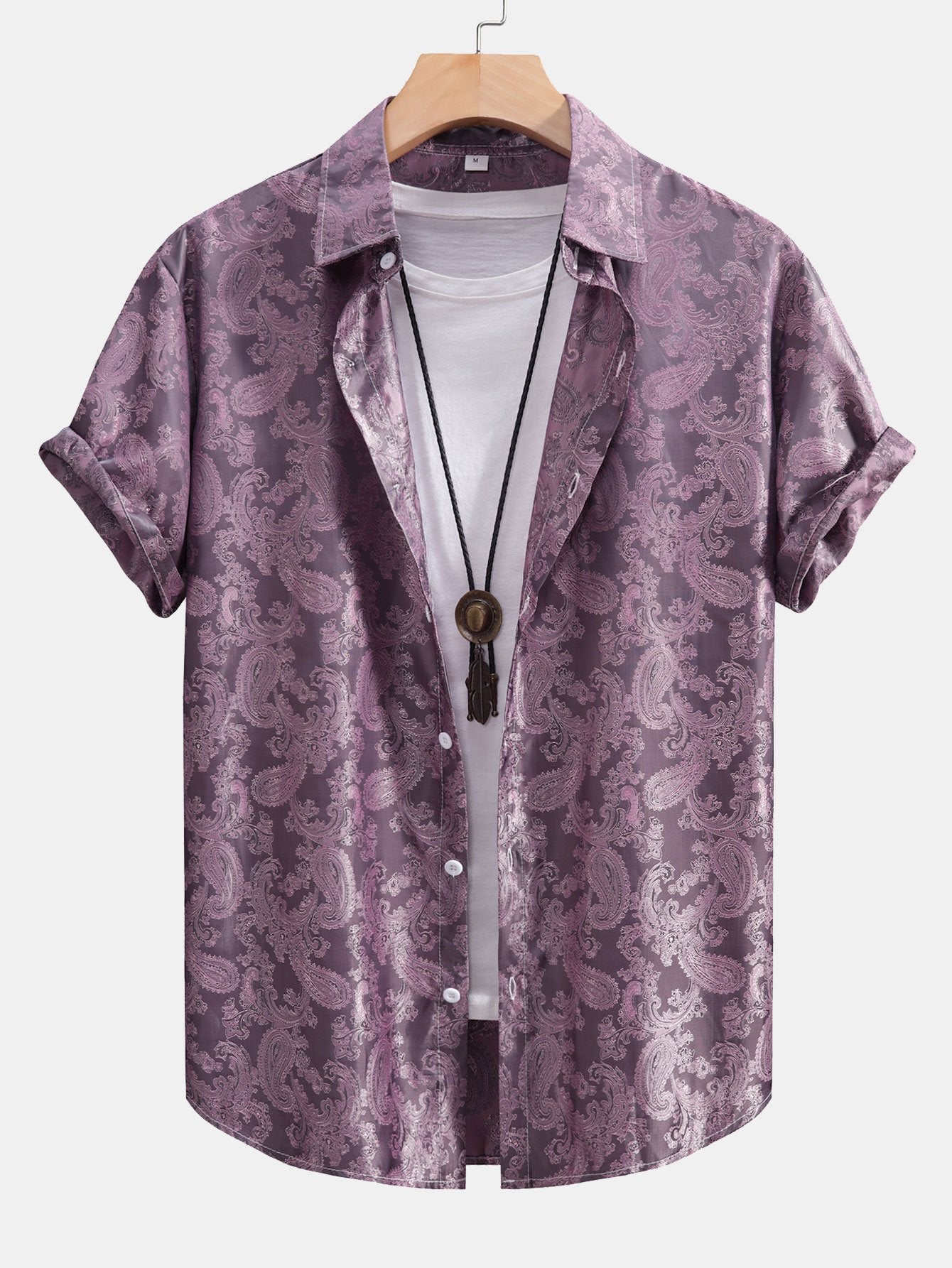 Amalio® | Paisley Print Satin Shirt