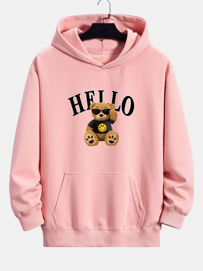 Milo | Hello Sunglasses Bear Print Relax Fit Hoodie