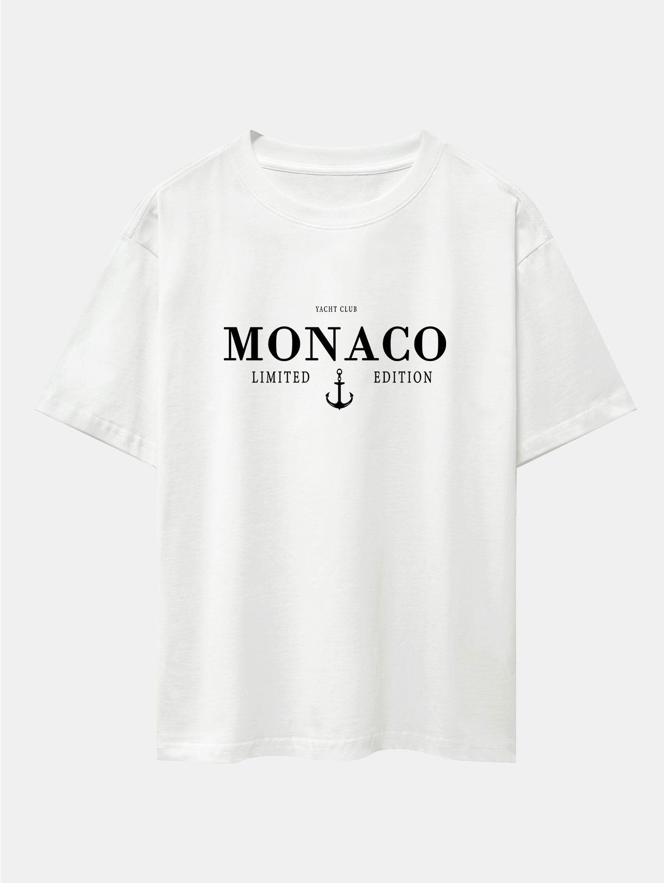Cosme® | Monaco Slogan Print Drop Shoulder Oversize T-Shirt & Drawstring Corduroy Shorts