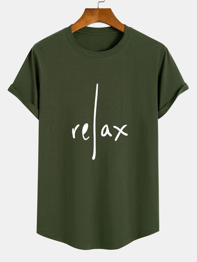 Patricio® | Relax Print Cotton Arc Hem T-Shirt