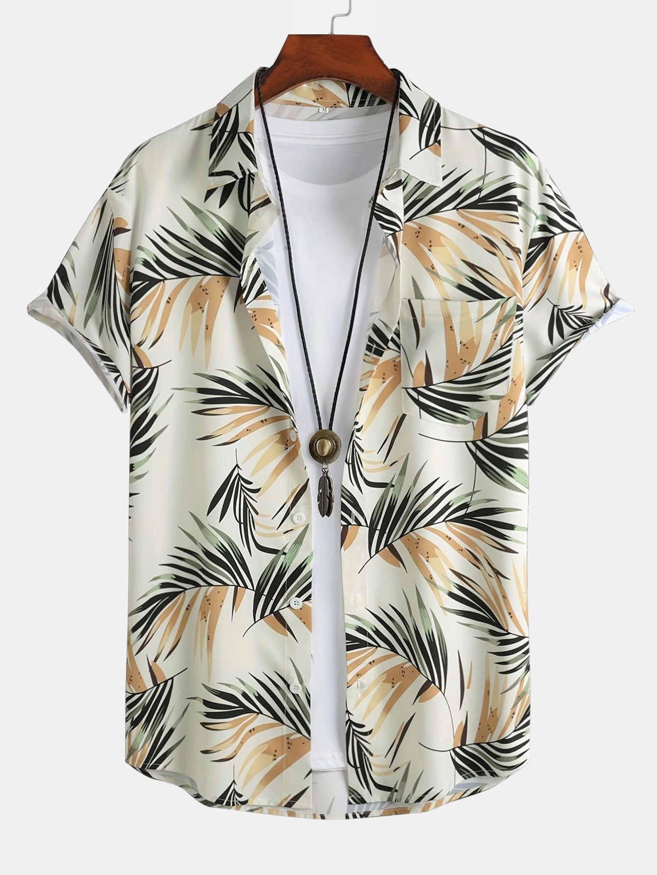 Alured® | Leaf Print Button Up Shirt