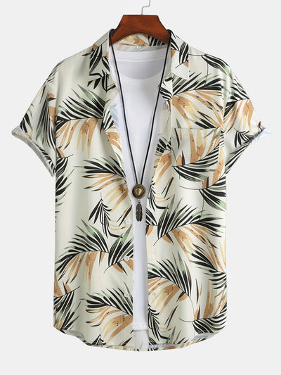 Alured® | Leaf Print Button Up Shirt