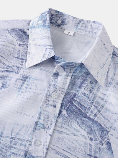 Alpheaus® | Denim Print Button Up Shirt