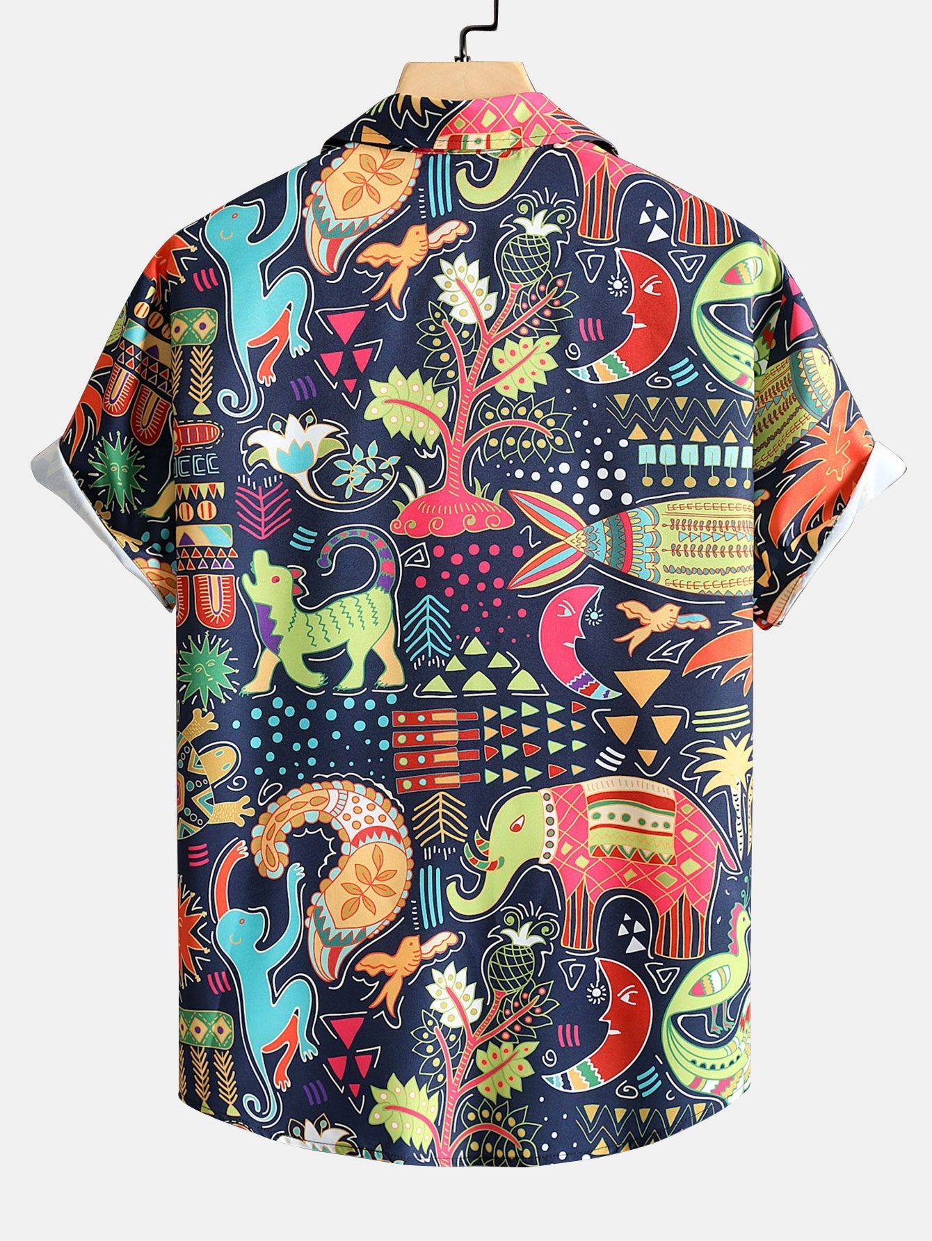 Guillermo® | Cartoon Animal And Plant Print Button Up Shirt