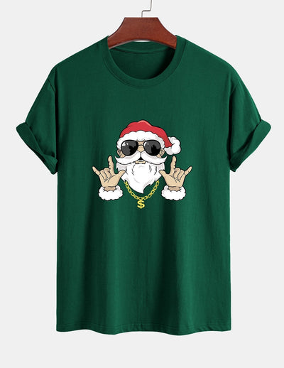 Albano® | Hip Hop Santa Print Cotton T-Shirt