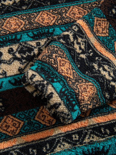 Nestor | Ethnic Geometric Teddy Fleece Hoodie