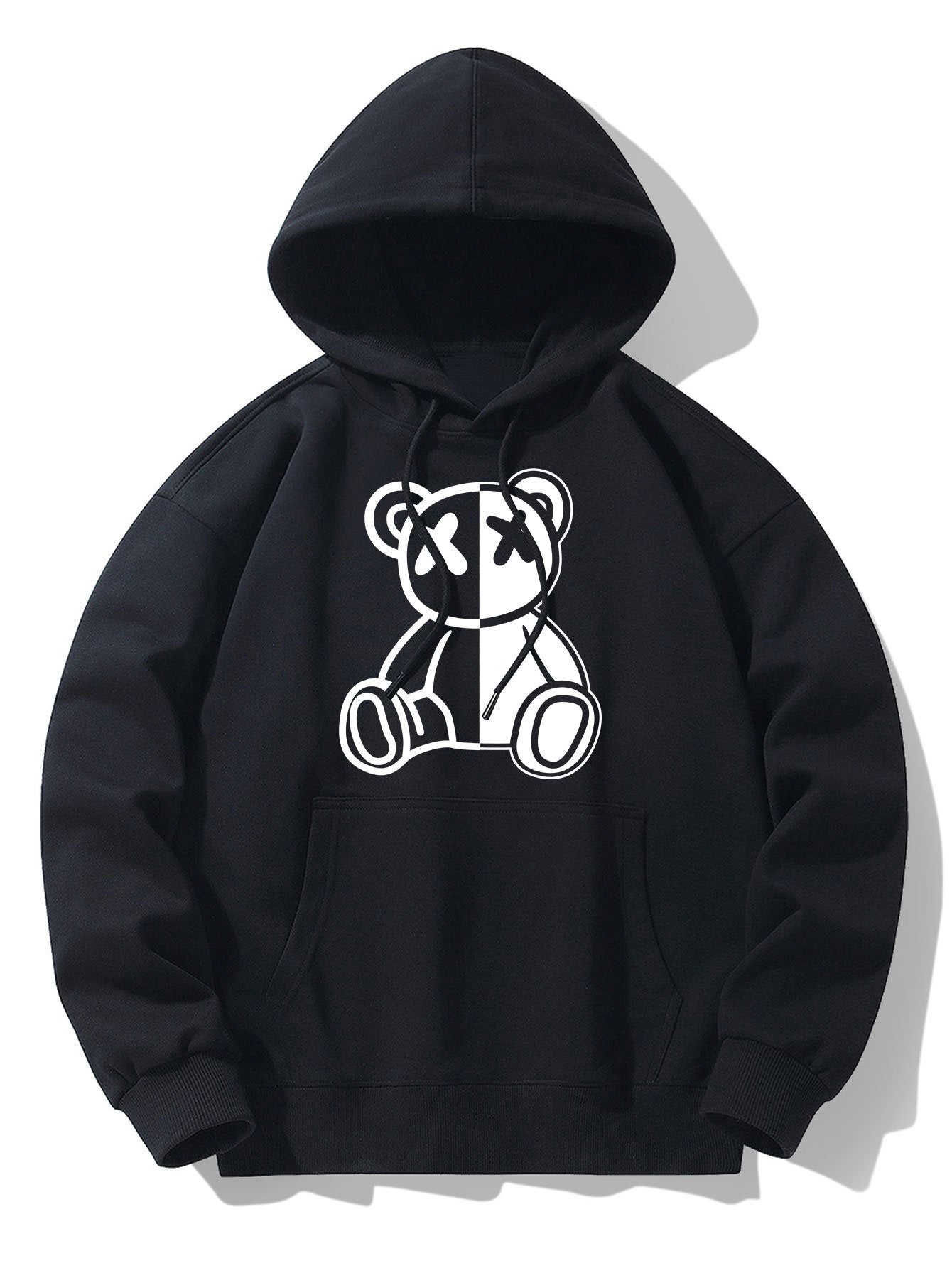 Vicente | Bear Print Drop Shoulder Relaxed Hoodie