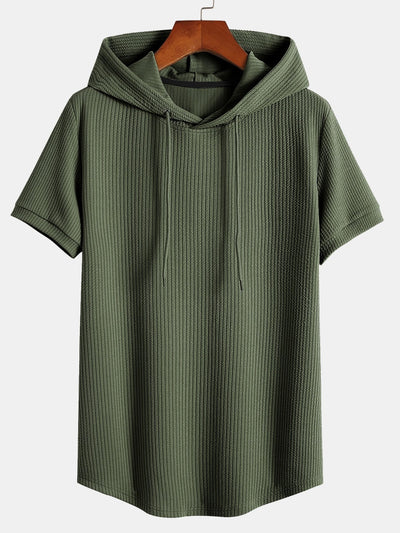 Aureliano® | Muscle Fit Ribbed Hooded T-Shirt