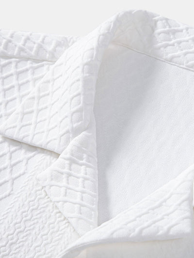 Apolinar® | Rhombus Geometric Jacquard Textured Cuban Shirt