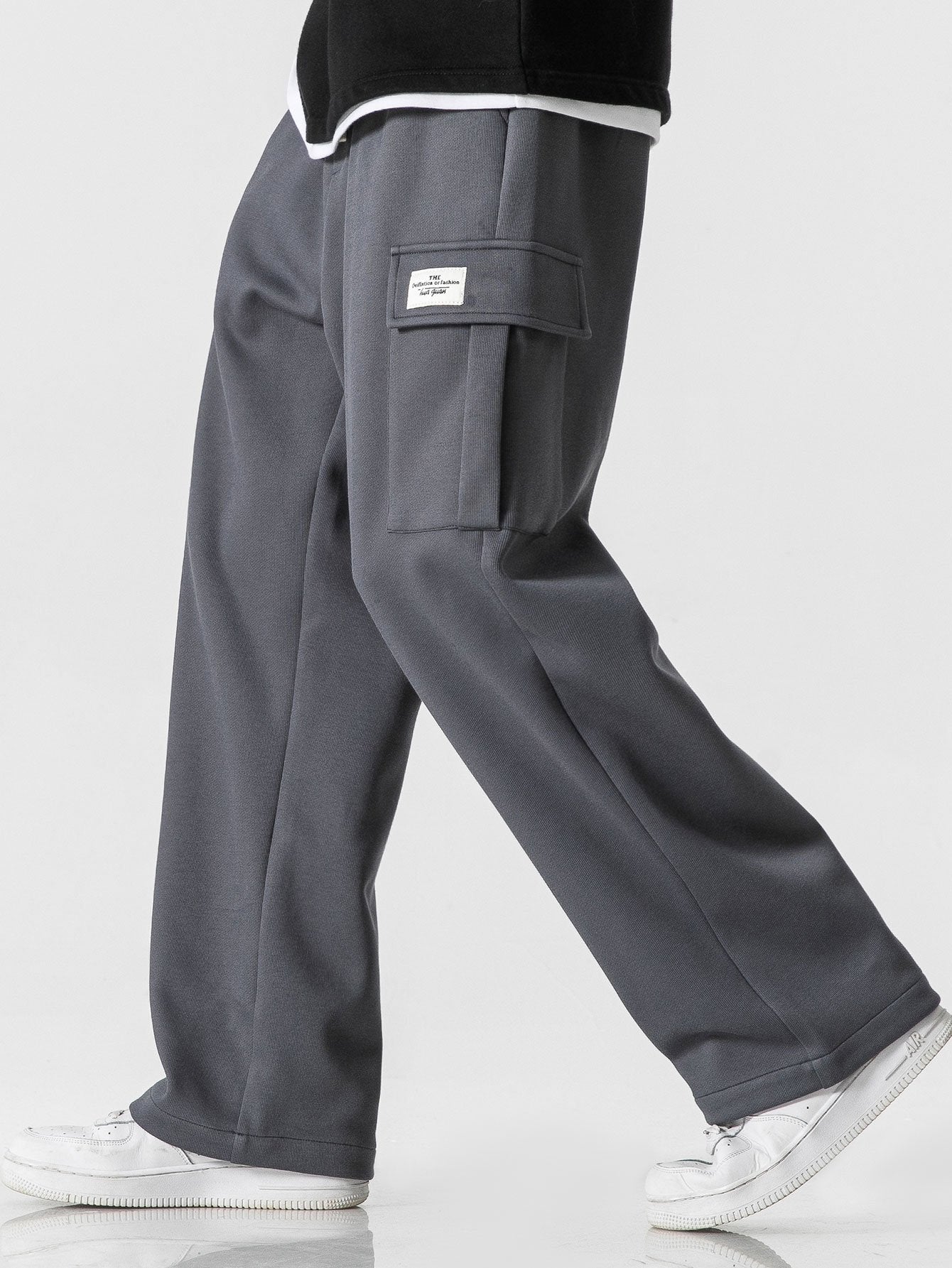 Erasto® | Relax Fit Straight Leg Jersey Cargo Pants