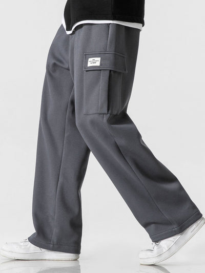 Erasto® | Relax Fit Straight Leg Jersey Cargo Pants
