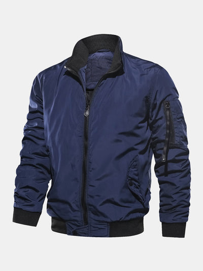 Javier | Quilted Lined Funnel Neck Bomber Jacket