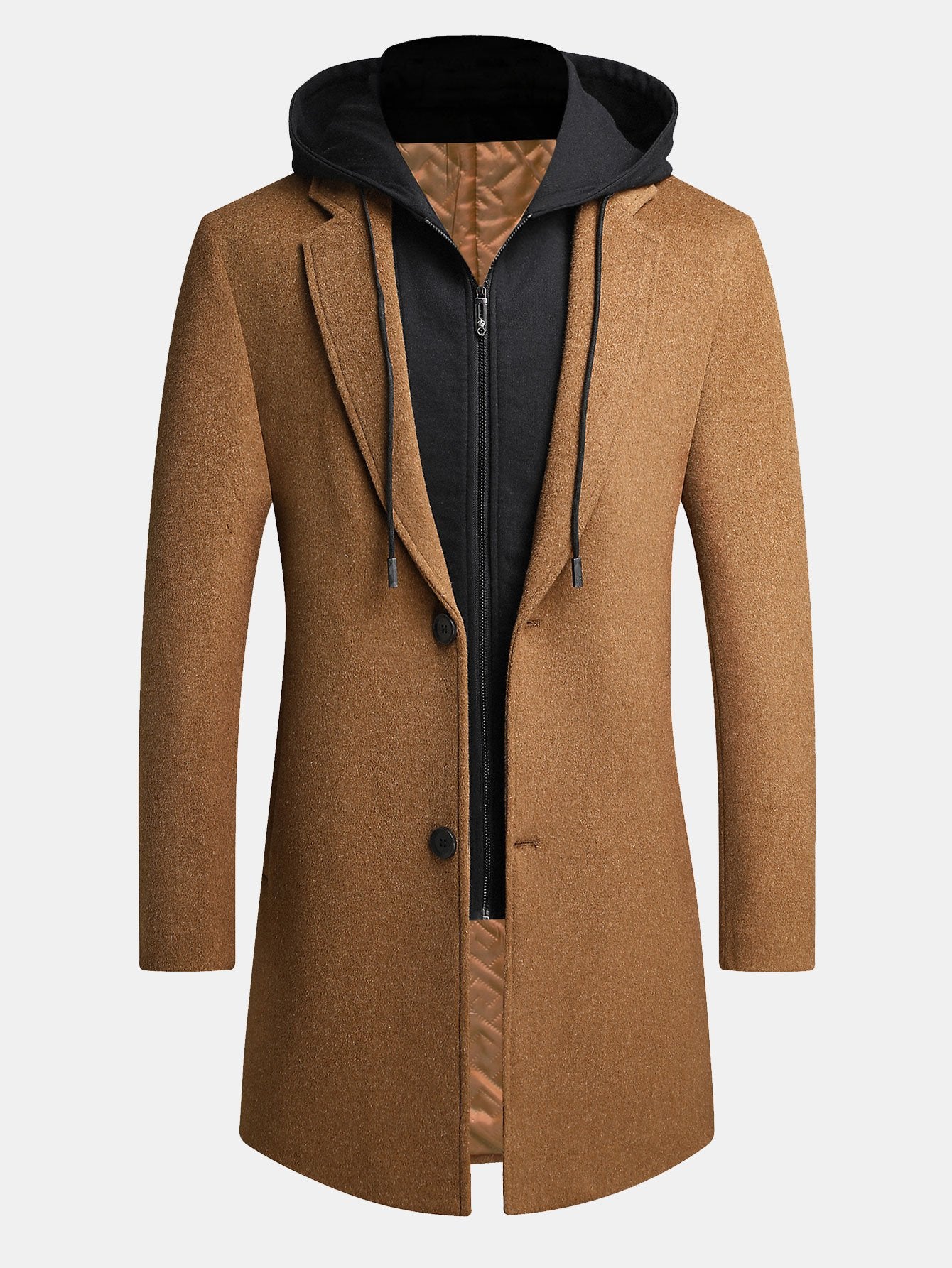 Sterling | Detachable Hooded Woolen Overcoat