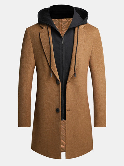 Sterling | Detachable Hooded Woolen Overcoat