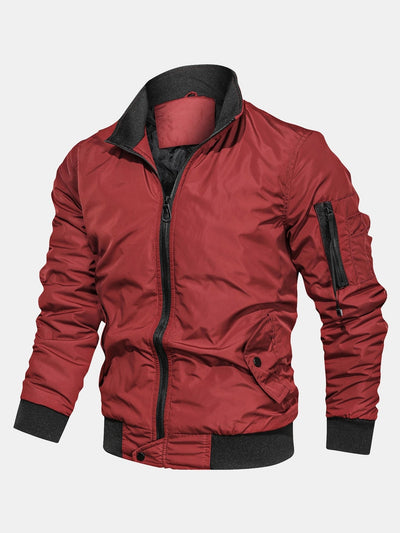 Javier | Quilted Lined Funnel Neck Bomber Jacket