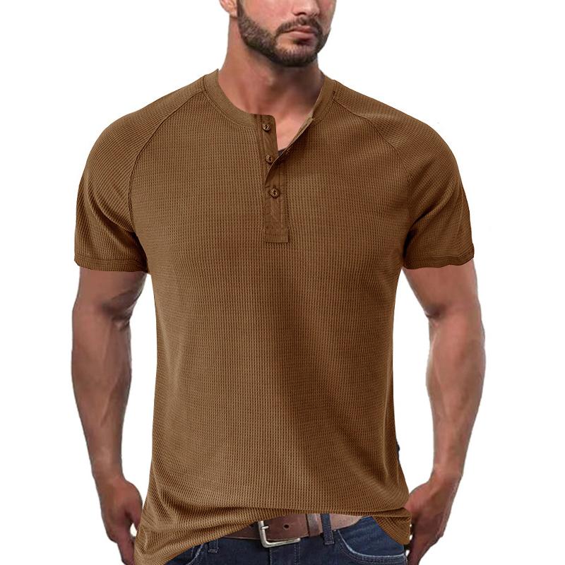 Men's gh Gy Short Sleeve Henley T-Shirt