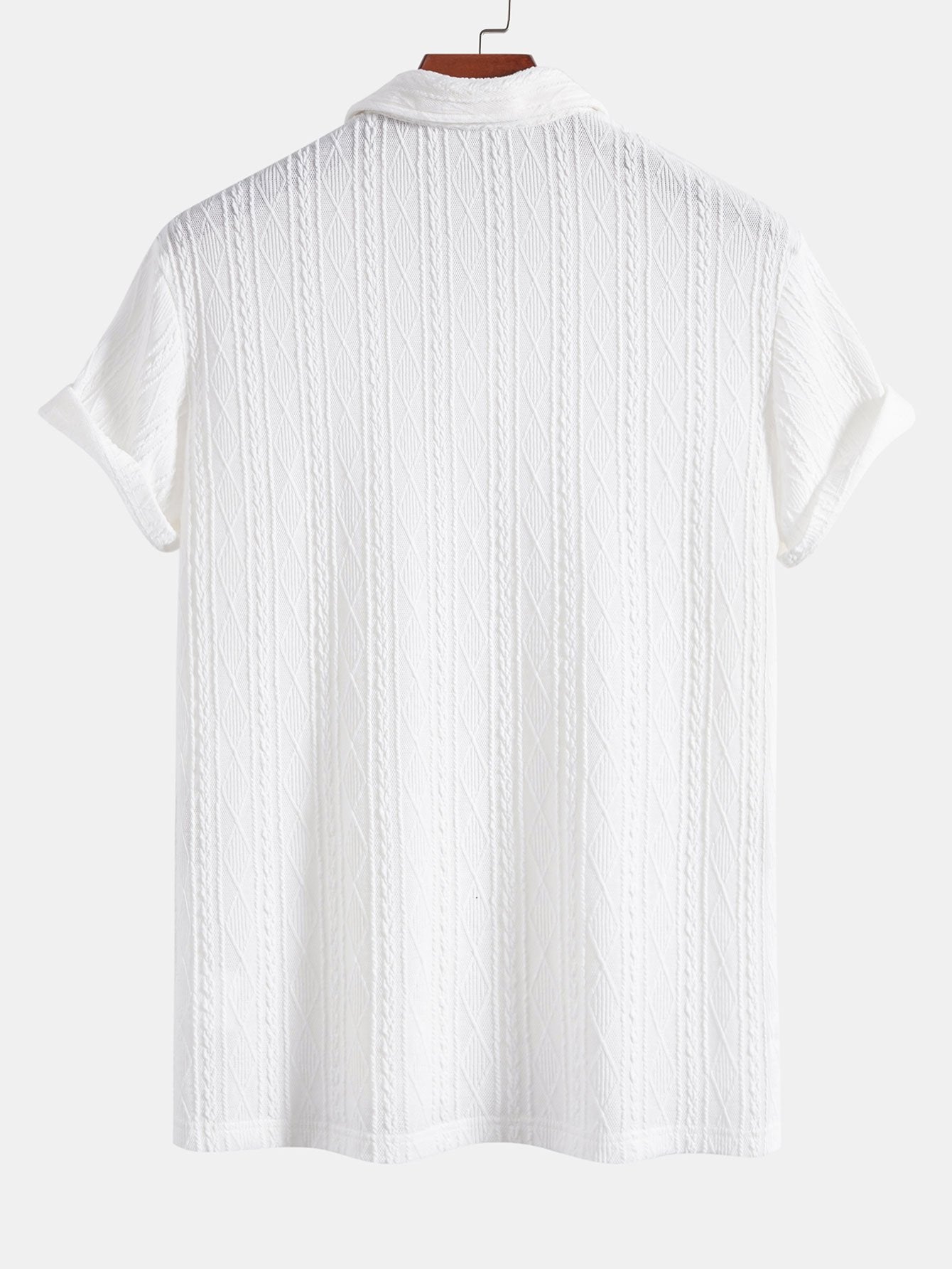 Logan | Knitted Rhombus Geometric Jacquard Polo