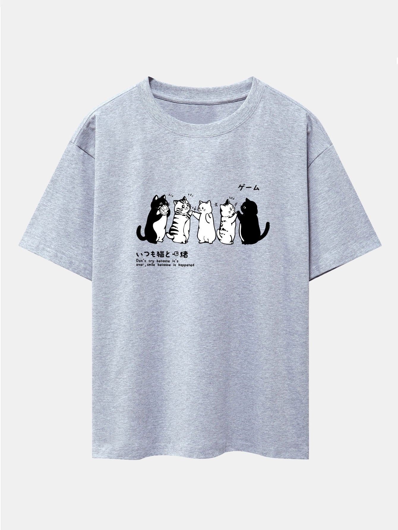 Ananías® | Friend Cat Print Drop Shoulder Oversize T-Shirt