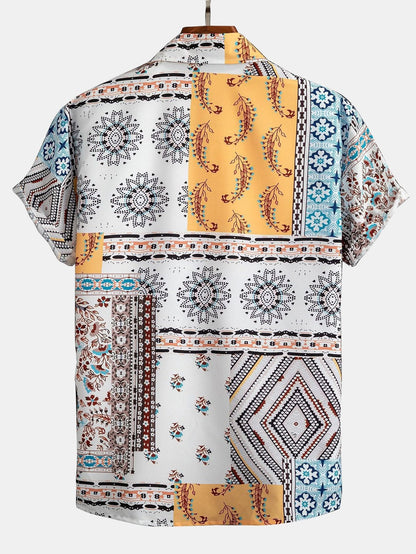 Benito® | Scarf Print Button Up Shirt Random Pattern Design