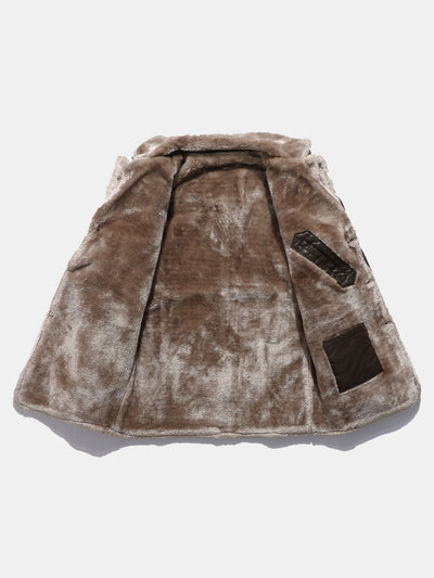 Nolan | Long Line Faux Fur Lined PU Leather Coat