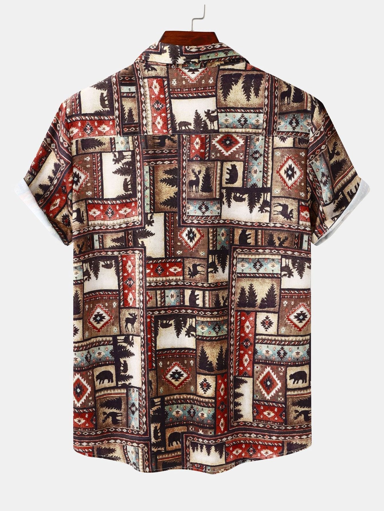 Miguel® | Aztec Patch Print Shirt