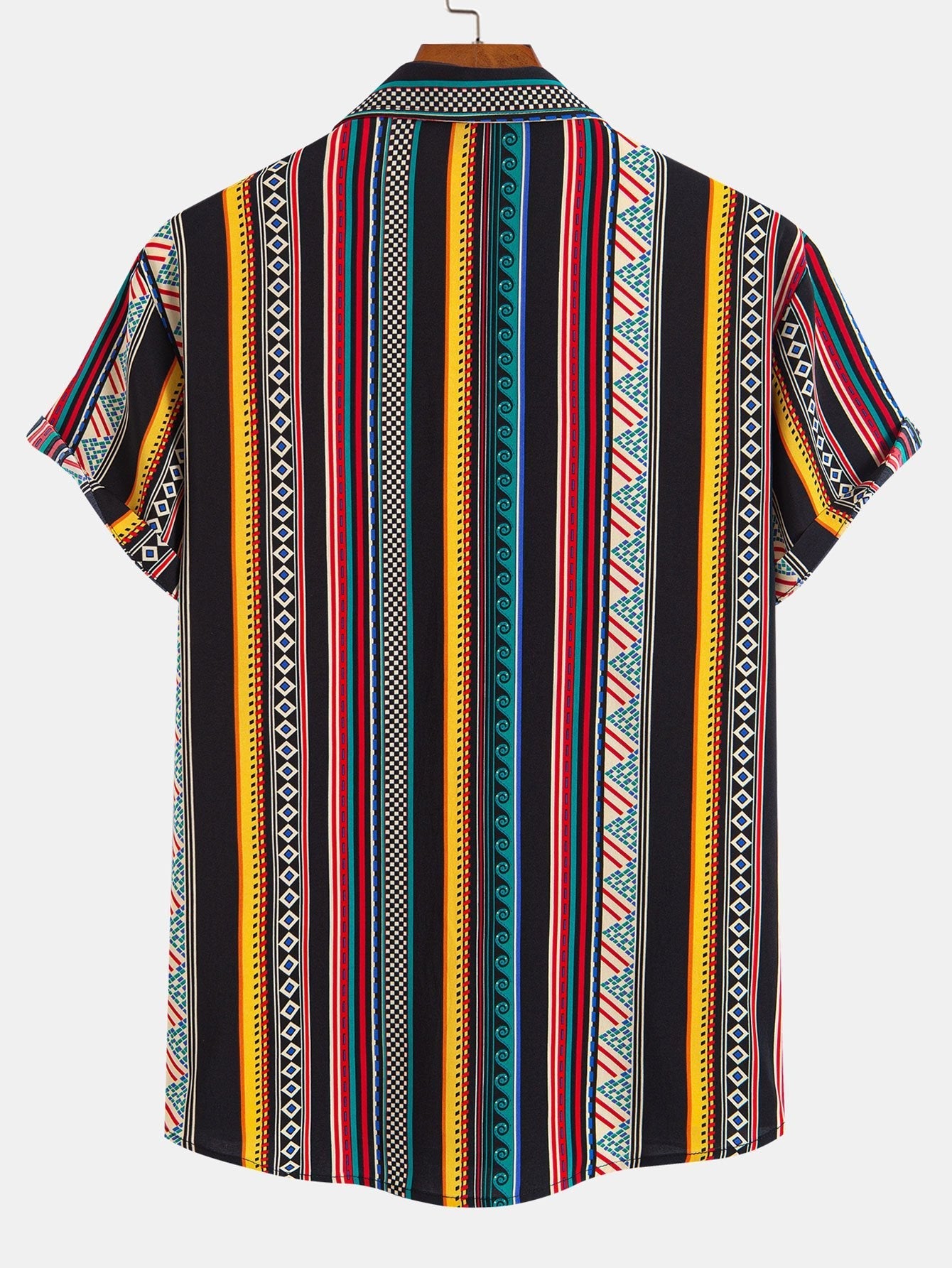 Ames® | Ethnic Geometric Print Button Up Shirt