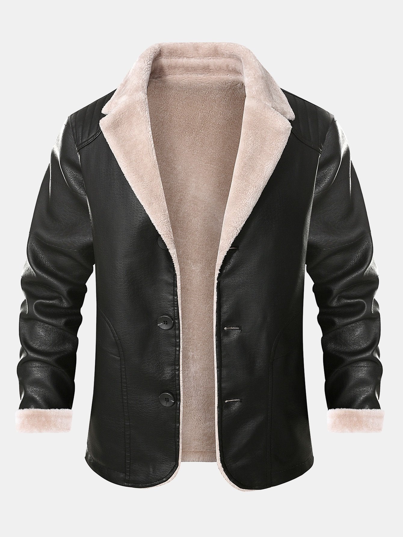 Alfonso | Faux Fur Lined PU Leather Blazer