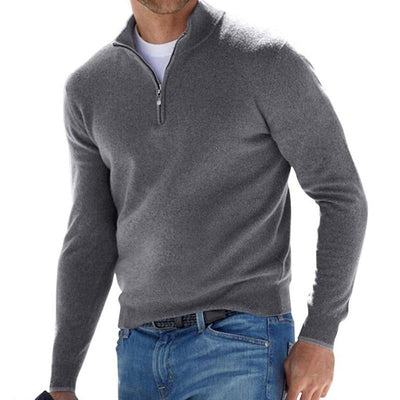 Men's Solid Colorip Pllover Sweater