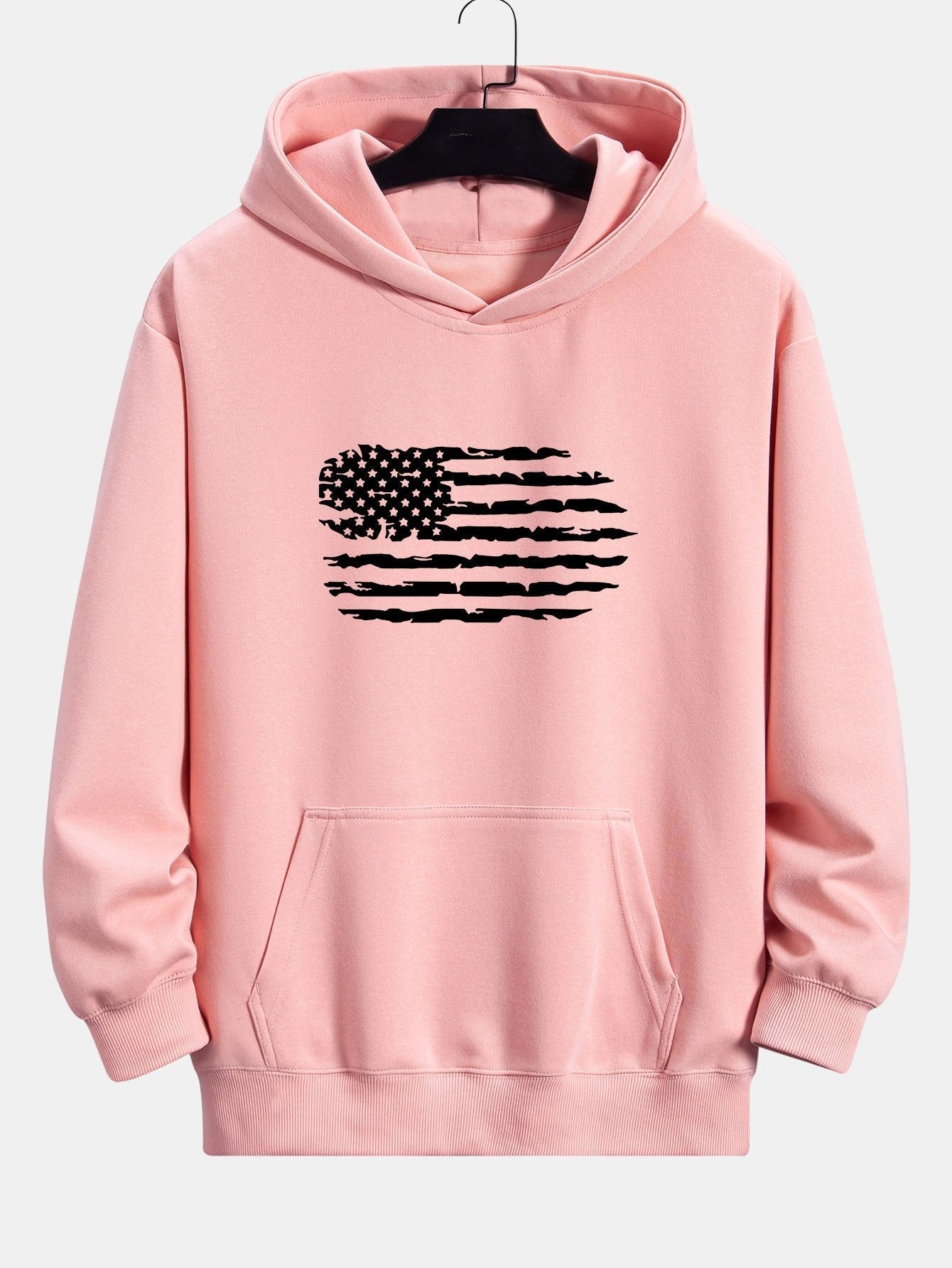 Alonso | American Flag Print Relax Fit Hoodie
