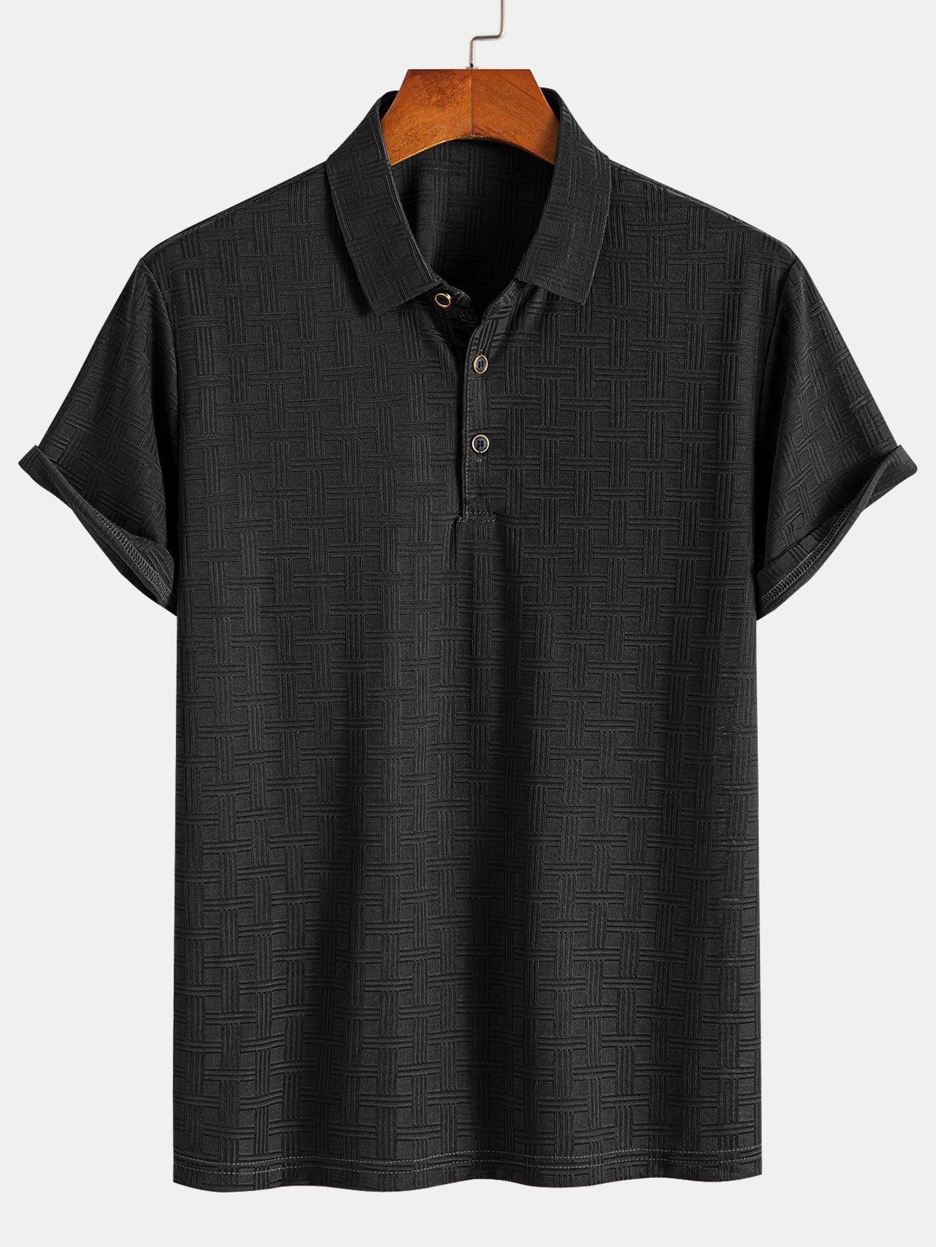 Asher | Short Sleeve Knitted Textured Polo