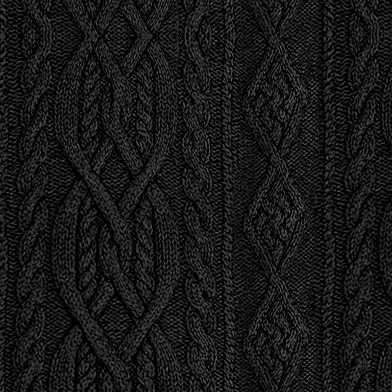 Men's Vine Stand Collarnitted Cable Sweater