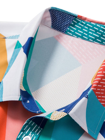 Anuar® | Color Block Geometric Print Shirt