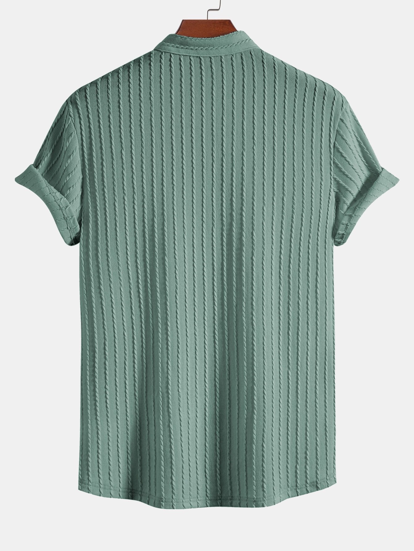 Akira® | Muscle Fit Stand Collar Knitted Ribbed Shirt