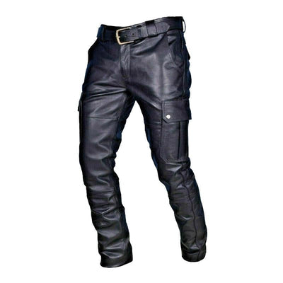 Men's Vinelti-Pocket SliFit Fax Leather Pants (Belt Exclded)