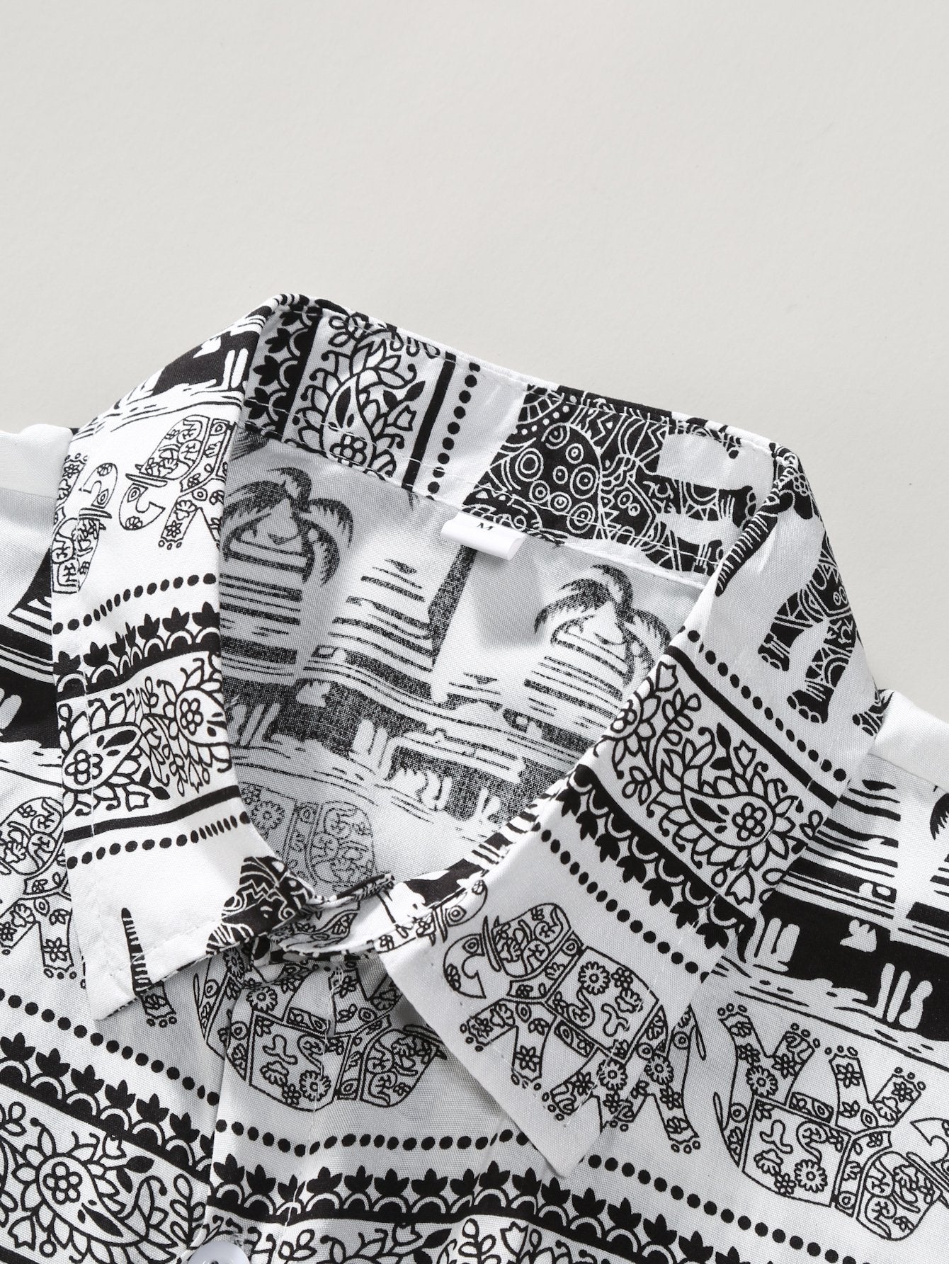 Arlin® | Elephant Print Button Up Shirt