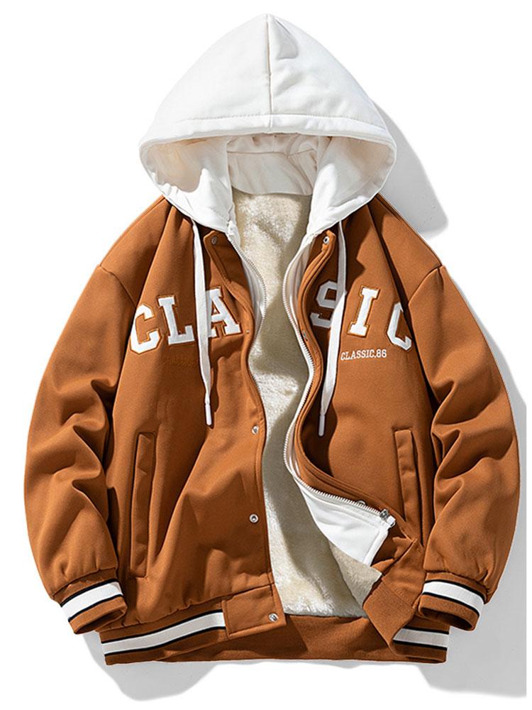 Maverick | Plush Lined Corduroy Hooded Baseball Jacket