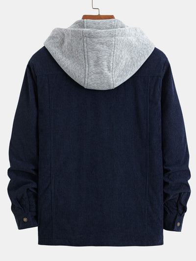 Gabriel | Quilted Lined Corduroy Hooded Coat