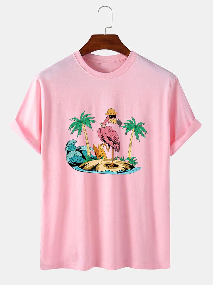 Brad® | Flamingo On Vacation Print T-Shirt