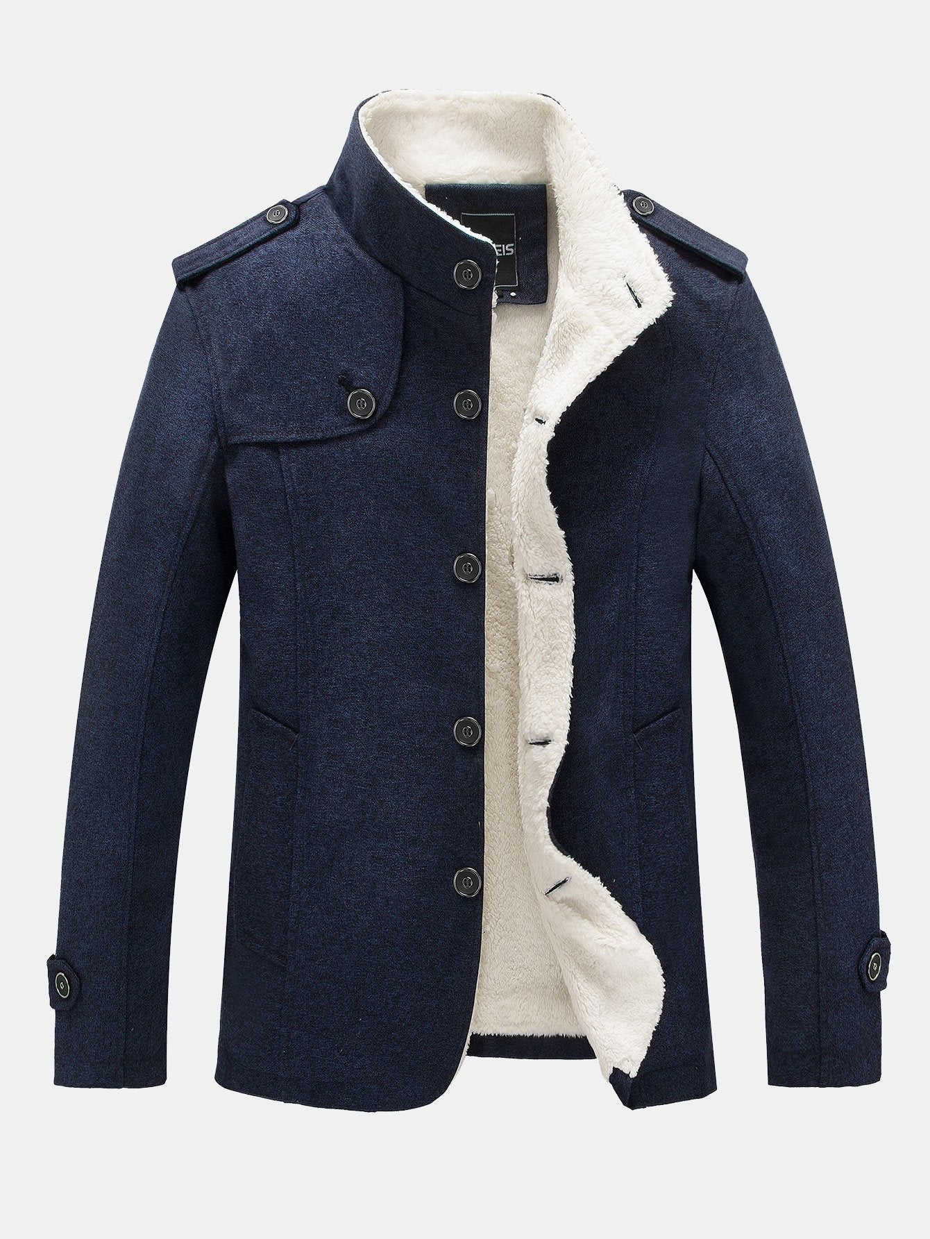 Mateo | Teddy Lined Funnel Neck Wool Look Coat