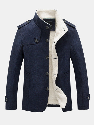 Mateo | Teddy Lined Funnel Neck Wool Look Coat